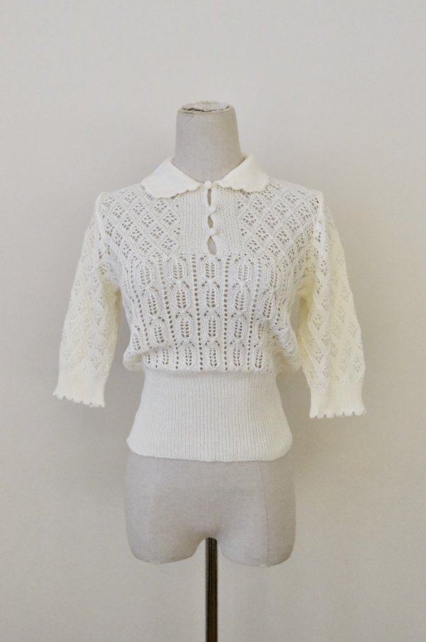 画像1: naokitomizuka (ナオキトミヅカ) openwork knittinng pullover  ivory (1)