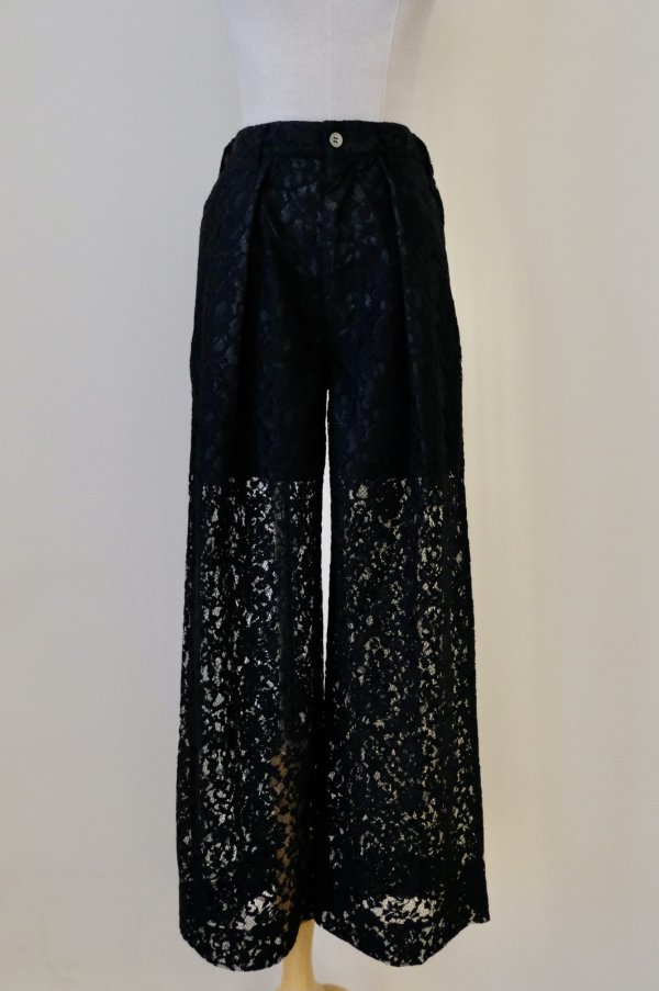 画像1: naokitomizuka (ナオキトミヅカ) lace pants black 36size (1)