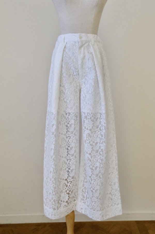 画像1: naokitomizuka (ナオキトミヅカ) lace pants white 36size (1)