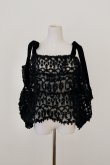 画像2: naokitomizuka (ナオキトミヅカ) Organdie embroidery ribbon  blouse  black (2)