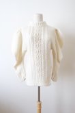 画像1: DECO depuis 1985 PUFF SLEEVE SLIT KNIT ivory (1)