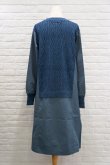 画像4: STOF (ストフ) ミックスニットワンピース blue M (4)