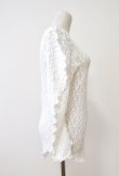 画像2: DECO depuis 1985 SHRINK LACE UNEUNE TOPS　white (2)