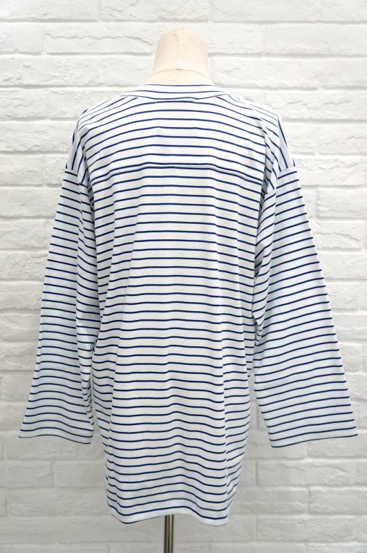 SIIILON (シーロン) Principal long sleeve shirt blue border - The